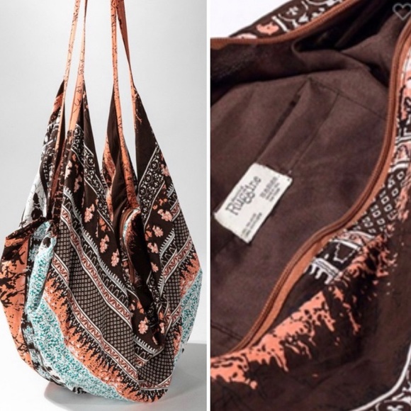 LAST- 🔥HP💚Turquoise, Brown and orange Boho print Sling Bag - Picture 4 of 9